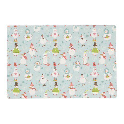 Cute Snowman Pattern Placemat