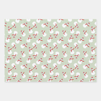Cute Snowman Pattern  Wrapping Paper Sheets