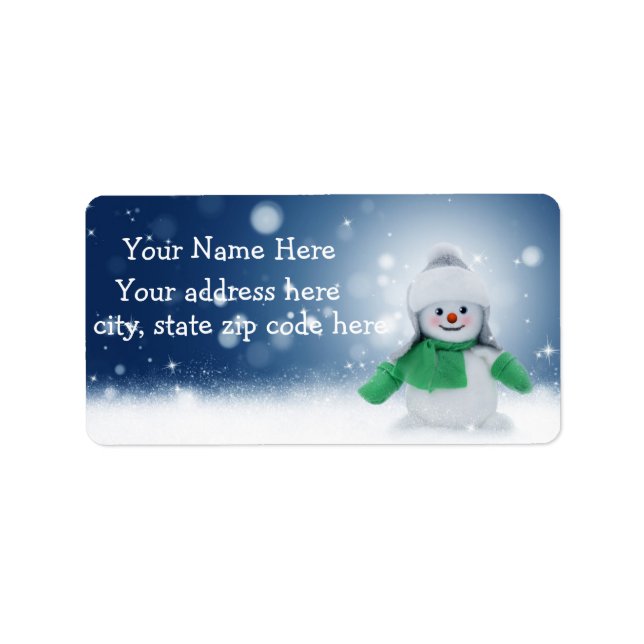Cute Snowman Personalized Address Labels (Front)