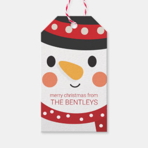 Cute Snowman Personalized Christmas Gift Tags