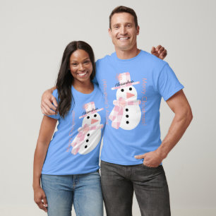 Cute Snowman Personalized Christmas T-Shirt