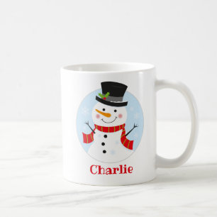 Cute Snowman Personalized Kids Christmas Mug