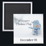 Cute Snowman Photo Christmas Party Save the Date Magnet<br><div class="desc">A Christmas party save the date magnet with a cute photograph of a little snowman. Standing outside in the winter with snow falling all around. This cute little guy is dressed up in blue knitted hat and scarf.</div>