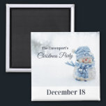 Cute Snowman Photo Christmas Party Save the Date Magnet<br><div class="desc">A Christmas party save the date magnet with a cute photograph of a little snowman. Standing outside in the winter with snow falling all around. This cute little guy is dressed up in blue knitted hat and scarf.</div>