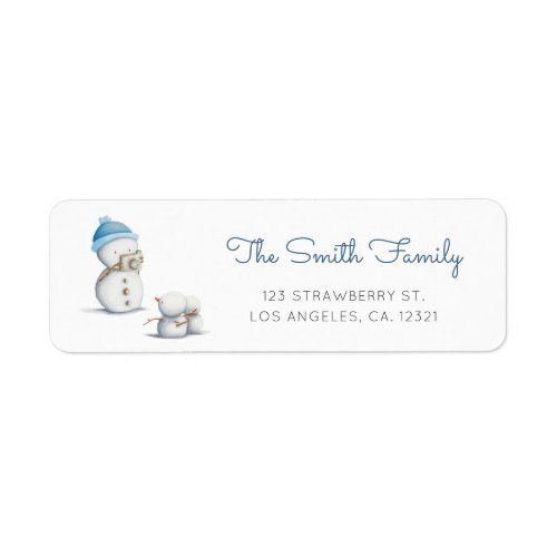 Cute Snowman Photographer Return Address Label