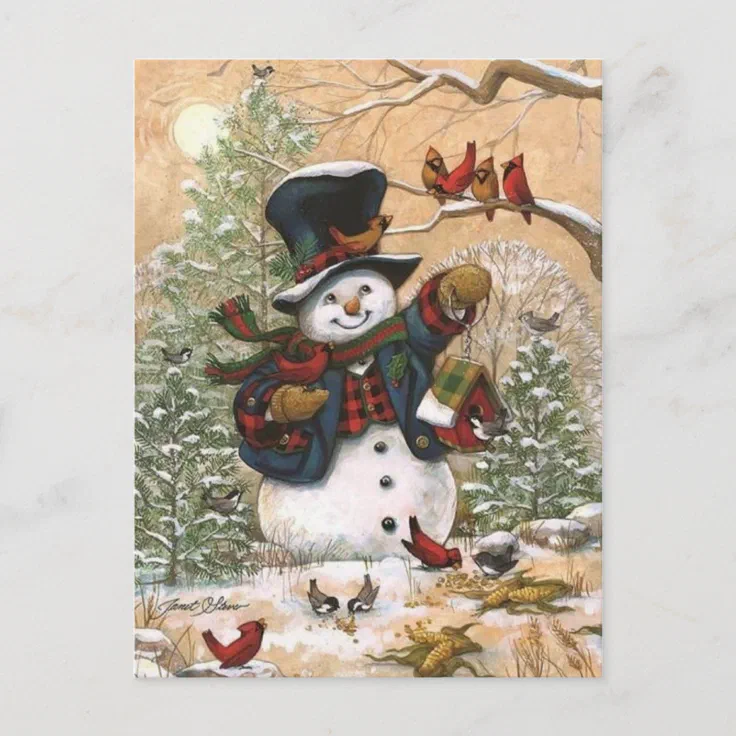 cute Snowman Postcard | Zazzle