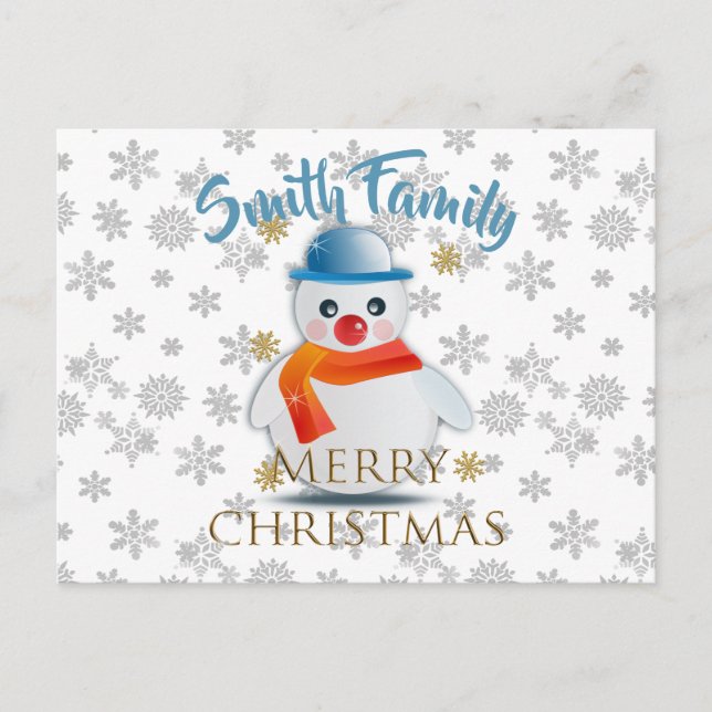 Cute Snowman Postcard (Front)