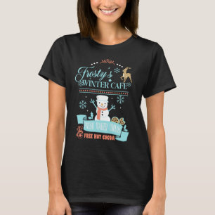 Cute Snowman Retro Winter Cafe T-Shirt