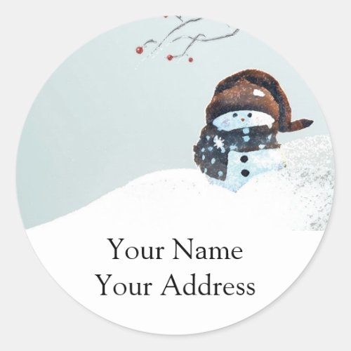 Cute Snowman Return Address Sticker