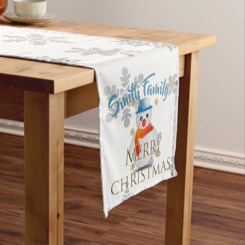 Cute Snowman Short Table Runner