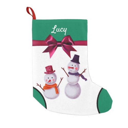 Cute snowman  small Christmas stocking