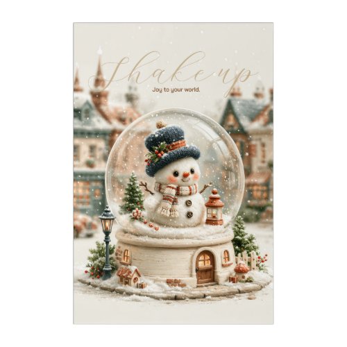 Cute Snowman Snow Globe Acrylic Print