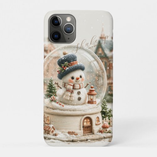 Cute Snowman Snow Globe iPhone 11 Pro Case