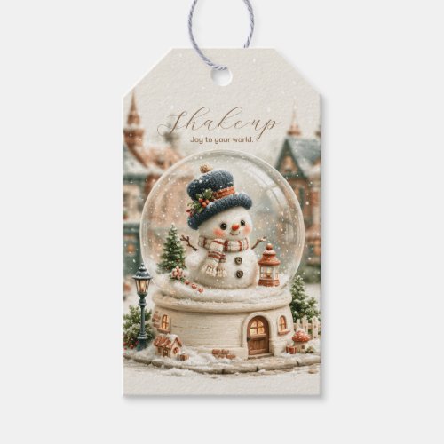 Cute Snowman Snow Globe Gift Tags