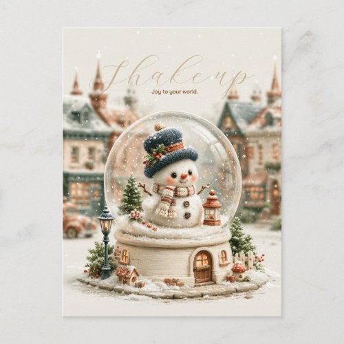 Cute Snowman Snow Globe Postcard
