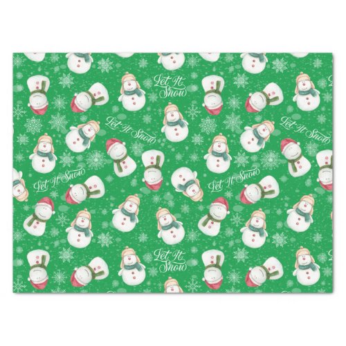 Cute Snowman Snowflake Whimsical Christmas Tissue Paper