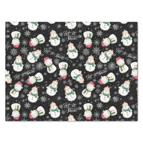 Cute Snowman Snowflake Whimsical Christmas Tissue Paper