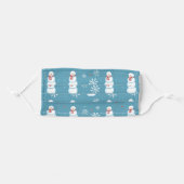 Cute Snowman Snowflake Winter Pattern Adult Cloth Face Mask (Front, Folded)