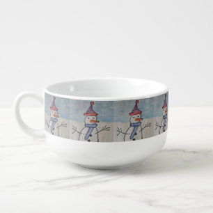 Cute Snowman Soup Mug