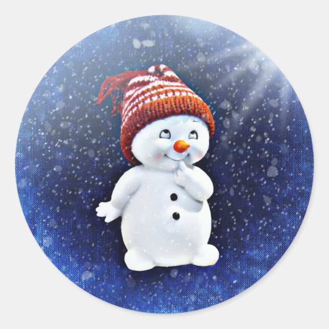 Cute Snowman Sticker (Front)