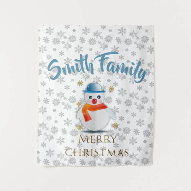 Cute Snowman Tapestry (Front)