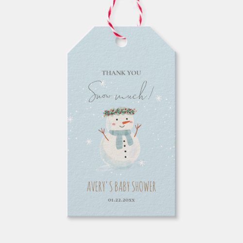 Cute Snowman Thank You Snow Much Gift Tags