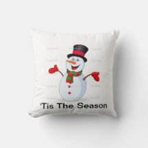 Cute snowman throw pillow