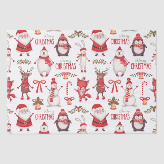 Cute Snowman Tissue Paper (Front)