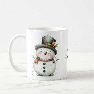 Cute Snowman Wearing a Top Hat Coffee Mug