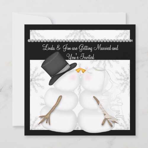 CUTE Snowman Wedding Invitations with Snowflakes