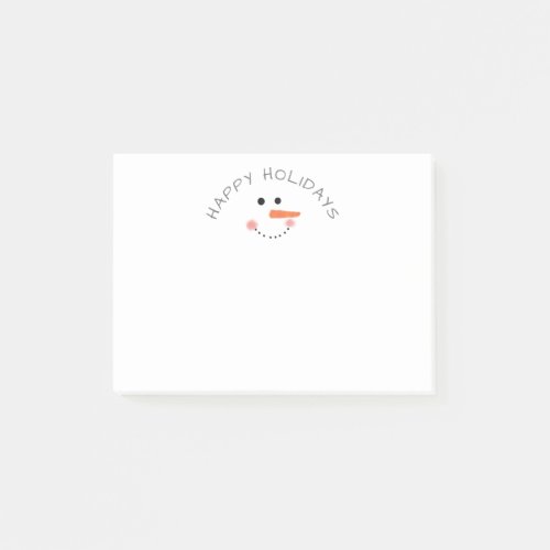 Cute Snowman White Winter Happy Holidays Post_it Notes