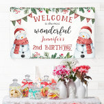 Cute Snowman Winter Christmas 2nd Birthday Party Banner<br><div class="desc">Get ready for a winter 2nd birthday celebration! Elevate your little one's special day with our 'Cute Snowman Winter Christmas 2nd Birthday Party Banner'. Shop today and make this birthday party truly unforgettable!</div>