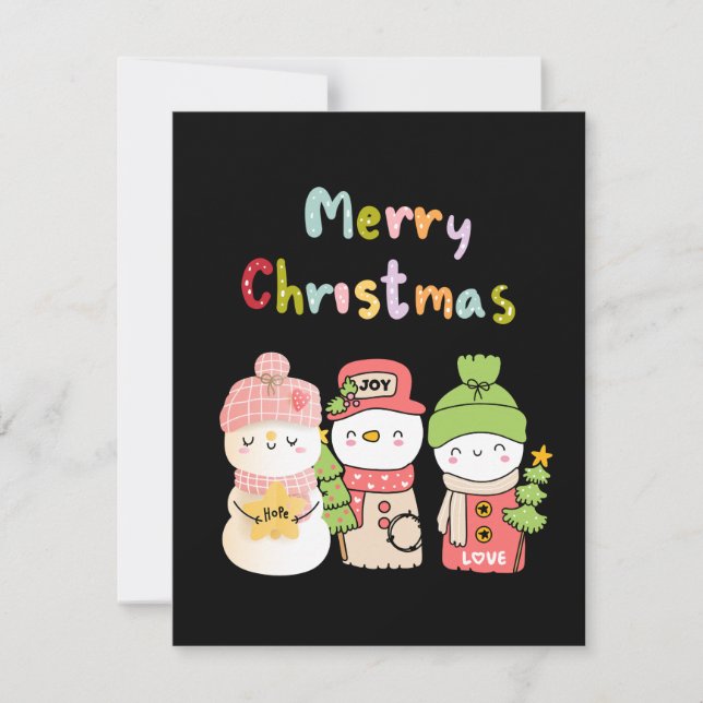 Cute Snowman Winter Holiday Card  (Front)
