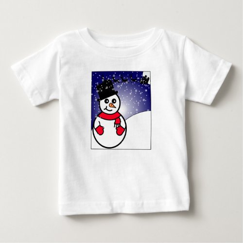 Cute Snowman Winter Holiday Christmas Baby T_Shirt