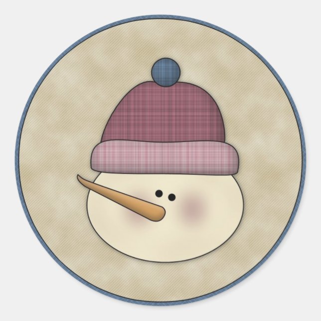 Cute Snowman Winter Holiday Sticker (Front)