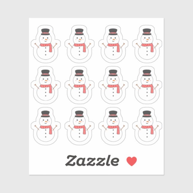 Cute Snowman Winter Season Christmas Bujo Planner  Sticker (Sheet)