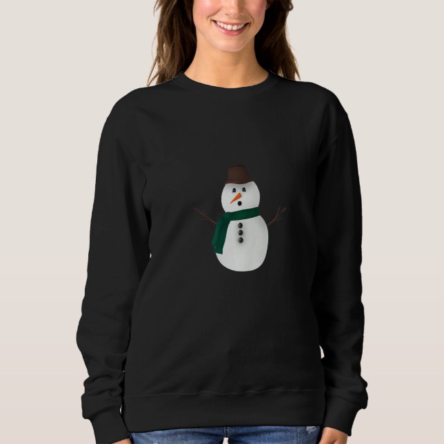 Cute Snowman Winter Season Snow Premium Sweatshirt (Front)