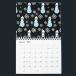 Cute Snowman Winter Snowflake Sparkles Snowing Calendar<br><div class="desc">A snowman is a figure made of condensed snow that is shaped like a man and decorated with a hat and scarf. The image of a snowman is popularly connected with Xmas and the winter season. If you are a lover of cold, this is for you.</div>