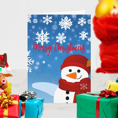 Cute Snowman Winter Wonderland Merry Christmas  Card