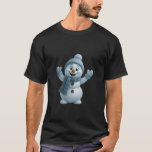 Cute Snowman with Blue Scarf – Adorable Winter Chr T-Shirt