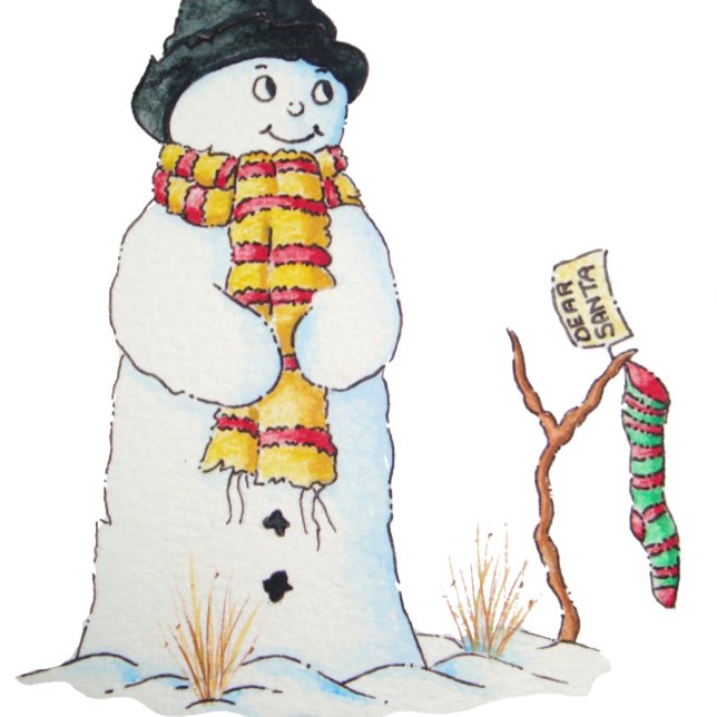 Cute snowman with snowflakes christmas scene christmas stocking (Creator Uploaded)