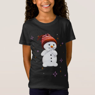 Cute Snowman with snowflakes gift for Christmas T-Shirt