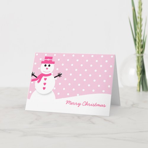 Cute Snowman woman Christmas Card