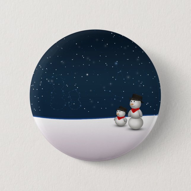 Cute Snowmen Constellation Button (Front)