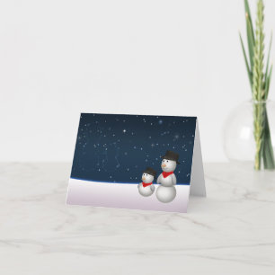 Cute Snowmen Constellation Holiday Card