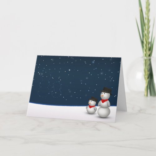 Cute Snowmen Constellation Holiday Card