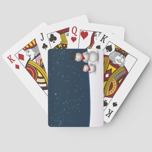 Cute Snowmen Constellation Poker Cards (Back)