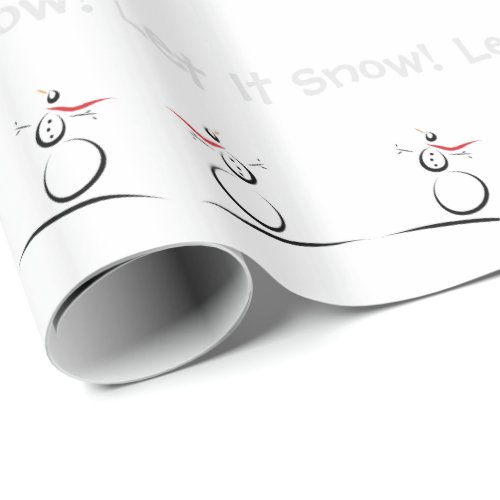 CUTE SNOWMEN Let it Snow Wrapping Paper