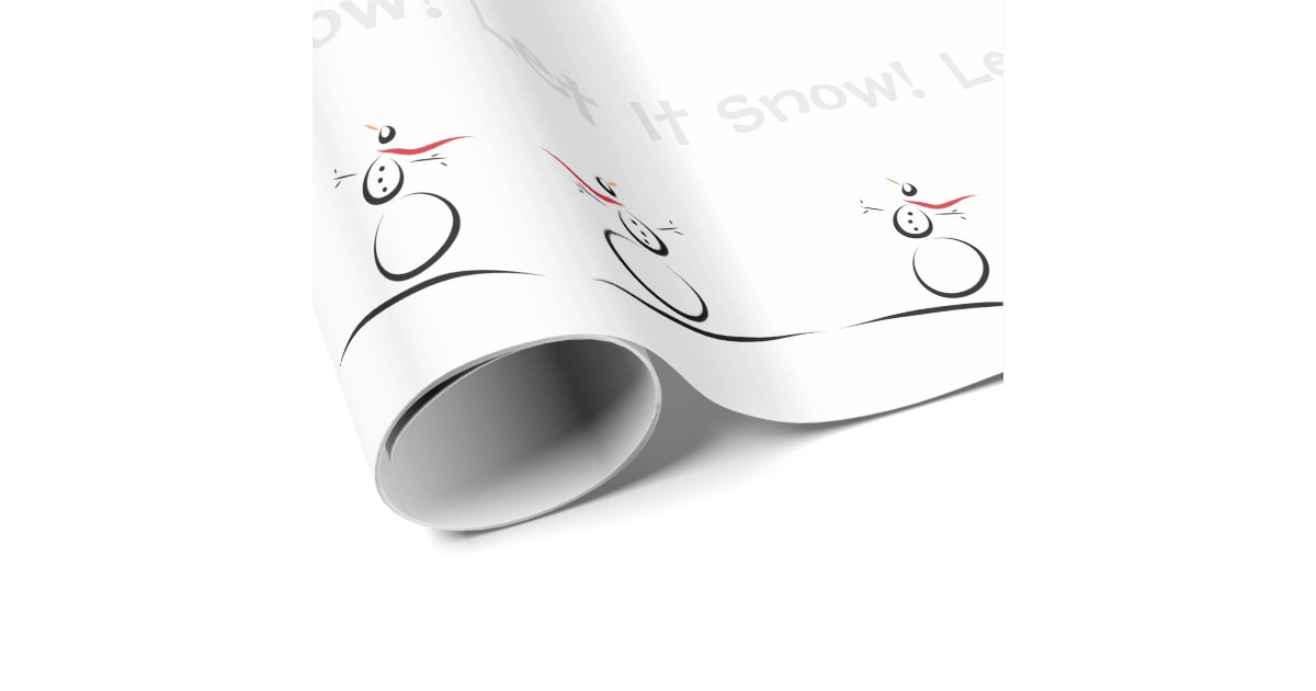 CUTE SNOWMEN 'Let it Snow' Wrapping Paper | Zazzle