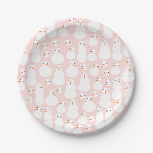 Cute Snowmen Paper Plates